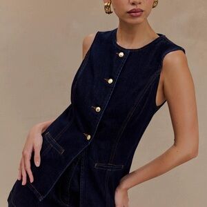 Abel Denim Button Up Top - Indigo Blue